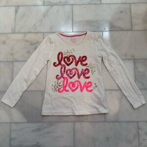 Isaac Mizrahi Girl’s Valentine’s Day Long Sleeve Shirt. Size S (5/6 years). EUC.